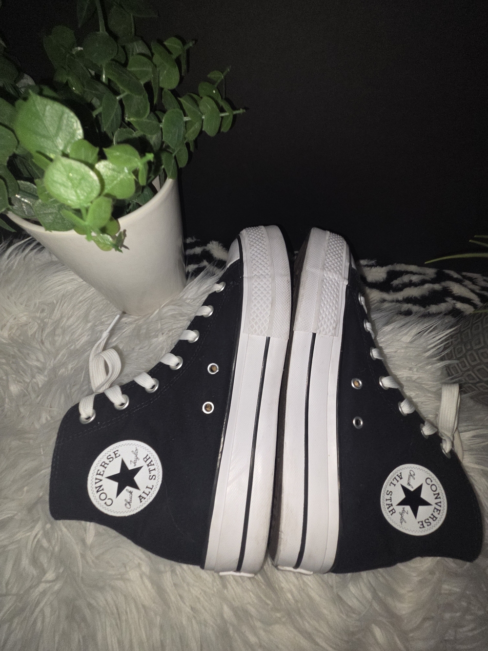Converse Chuck Taylor All Star Black Platform High Top Sneakers. Size 9 - Picture 8 of 15
